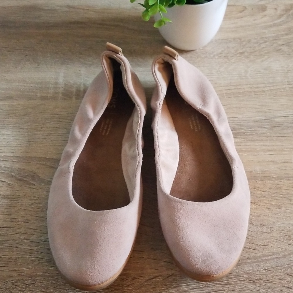 Toms Pink Suede Olivia Flats